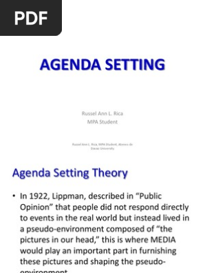 Agenda Setting - Policy Process (Philippine Setting)