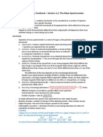 Summary of Chemistry Textbook - Section 1.2 The Mass Spectrometer