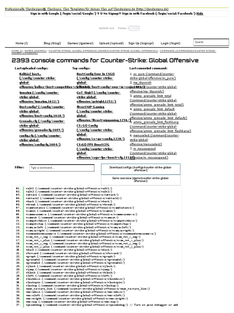 2393 Console Commands For Counter-Strike - Global Offensive | PDF ...