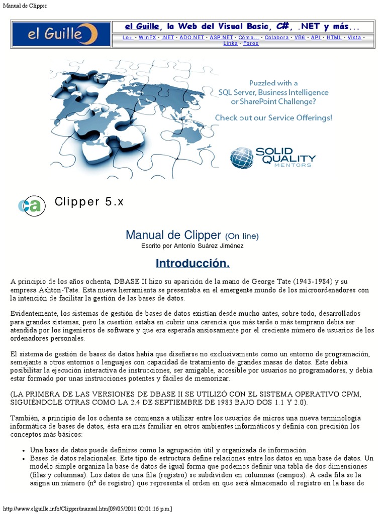 Manual de Clipper 5.x y DBASE | PDF | Compilador | Archivo de computadora
