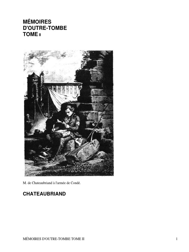 Outre Ce Drap Quelles Sont Les Caractéristiques Des Fantômes Mémoires d'Outre-TombeTome II by Chateaubriand, François-René De, 1768-1848  | PDF | Révolution française