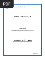 Tabela de Insumos 2012 Cc