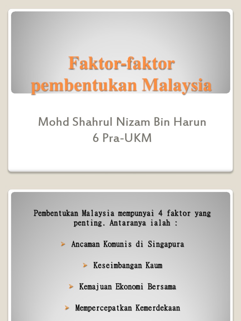 Faktor-Faktor Pembentukan Malaysia  PDF
