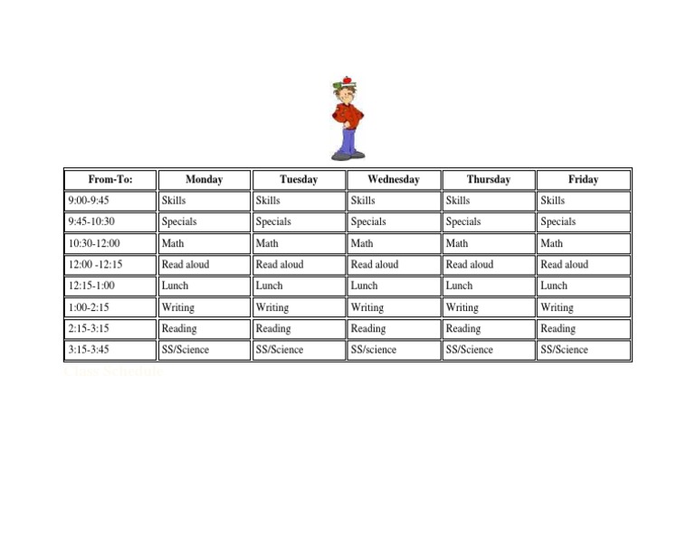 Schedule | PDF | Language Arts & Discipline