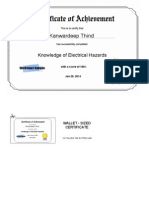 Kanwardeep Thind: Knowledge of Electrical Hazards