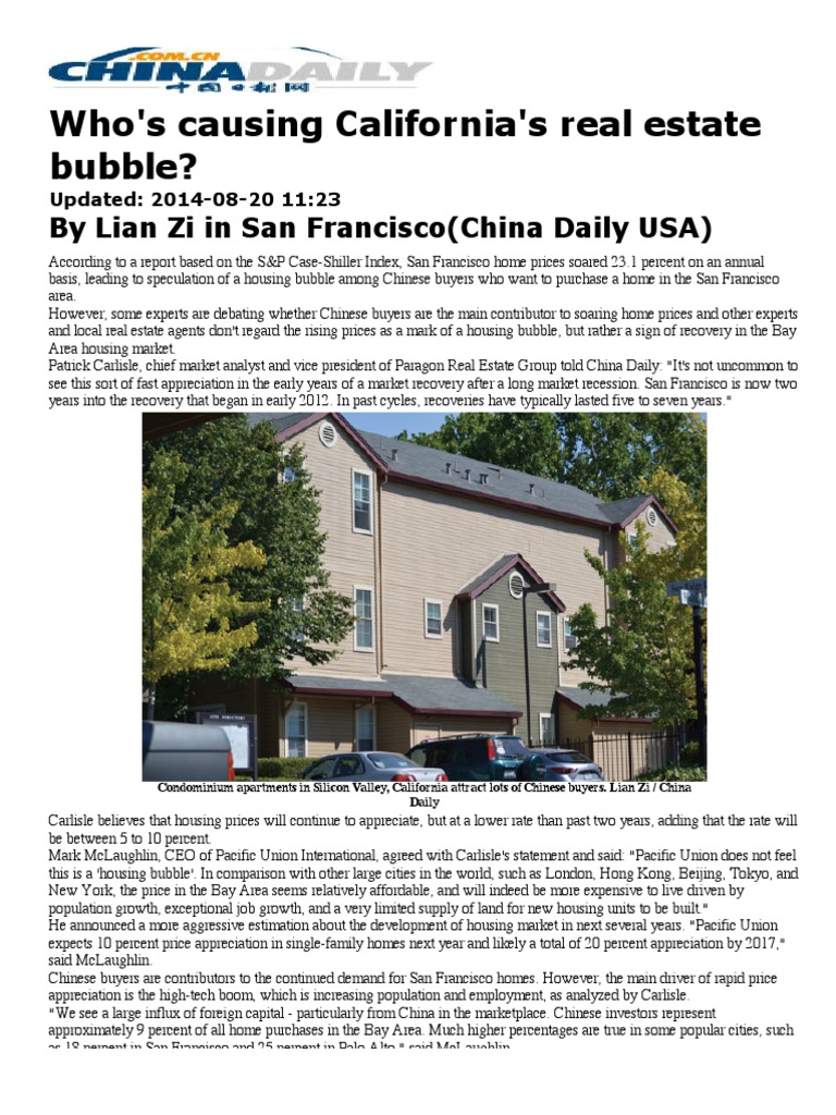 08 20 14chinadaily Com CN Mam Interview PDF Real Estate Bubble