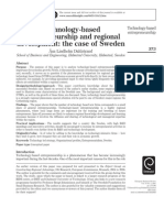 Dahlstrand (2007) Technology-Based Entrepreneurship and Regional Development: The Case of Sweden