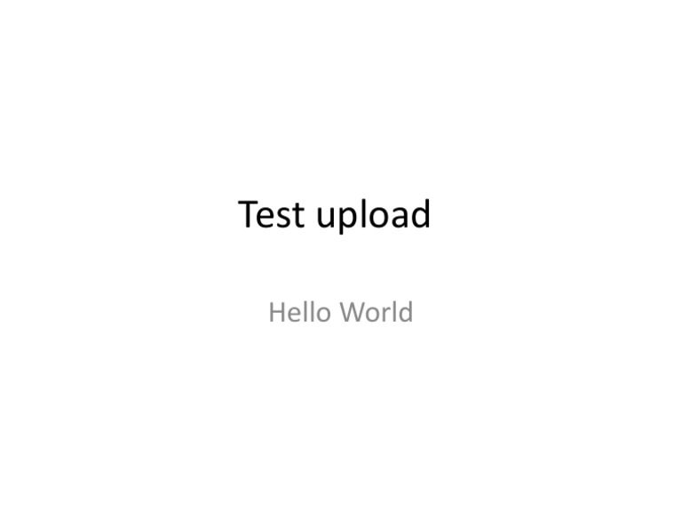 Test Upload: Hello World Example | PDF