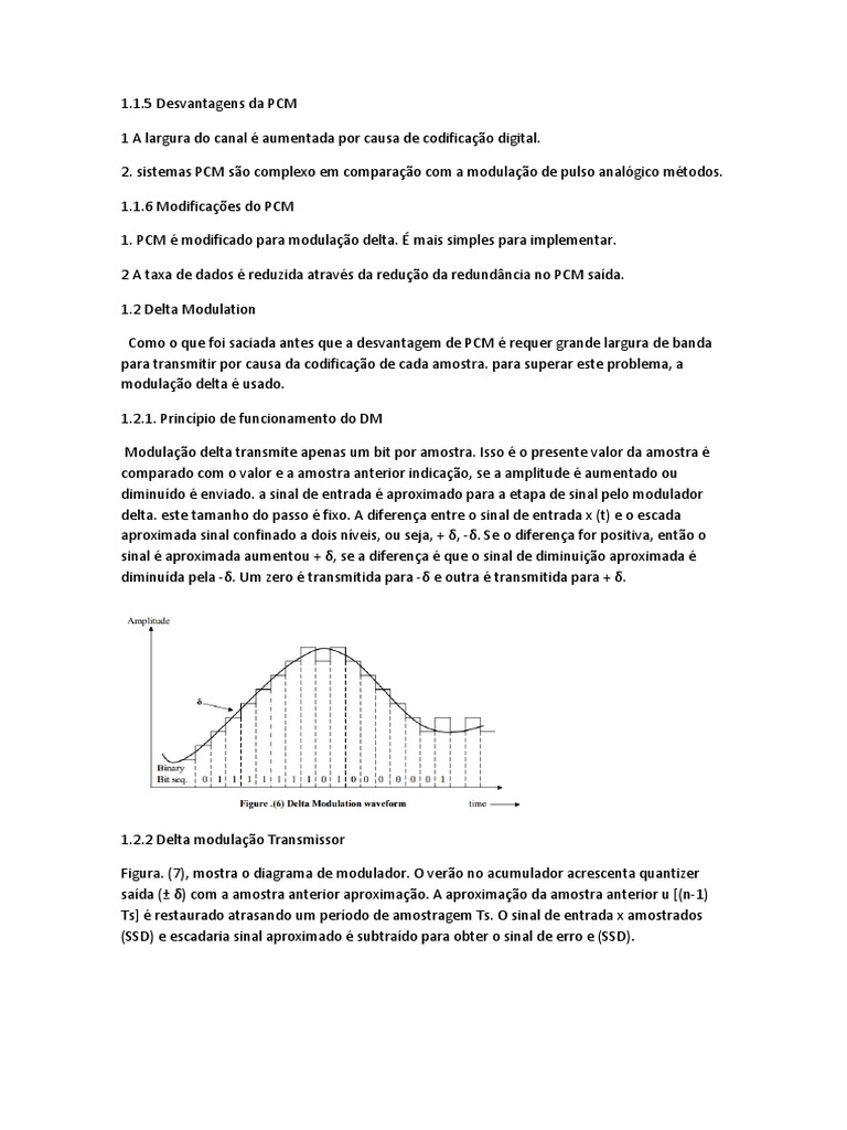 Modulação Delta: Vantagens e Desvantagens | PDF | Modulação | Eletrônicos