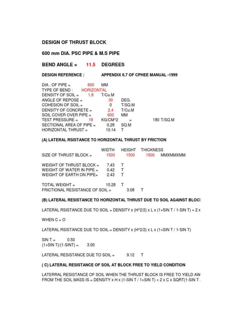Thrust Blocks | Download Free PDF | Electrical Resistance And ...