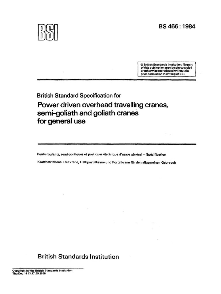 BS 466: 1984 | PDF
