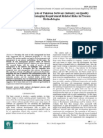 Exploratory Analysis of Pakistan Software Industry on Quality Improvement by Managing Requirement Related Risks in Process Methodologies