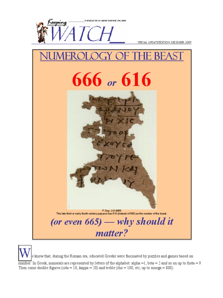 Numerology of The Beast: 666 | PDF | Number Of The Beast | The Beast ...