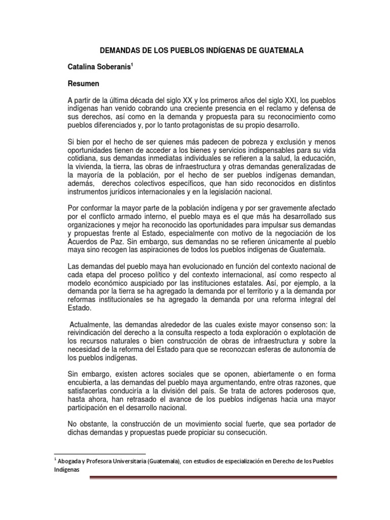 Reivindicación de los pueblos indígenas en Guatemala | PDF | Gente ...