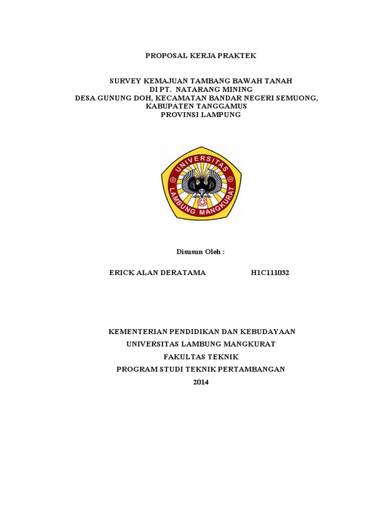 Contoh Proposal Praktek Kerja