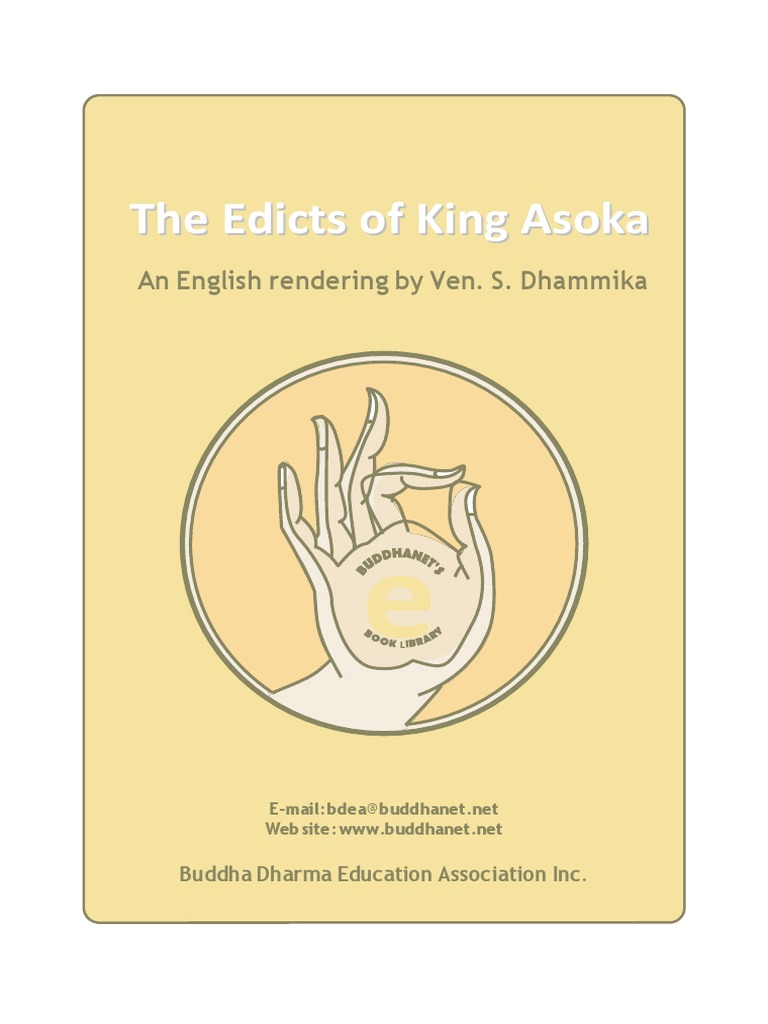 Edicts of Asoka Ashoka Indian Religions