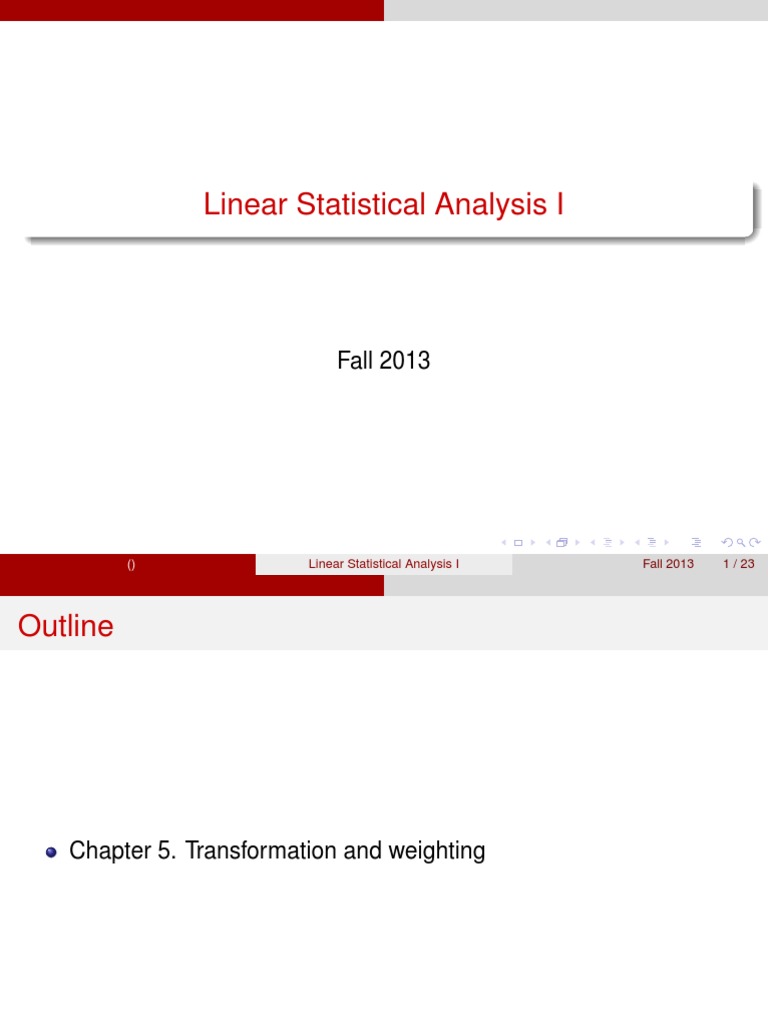 Linear Statistical Analysis Techniques | PDF | Computers