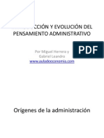 Evolución del pensamiento administrativo desde la antigüedad a Fayol