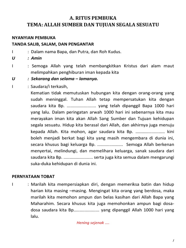 Teks Misa Arwah 1000 Hari Pdf