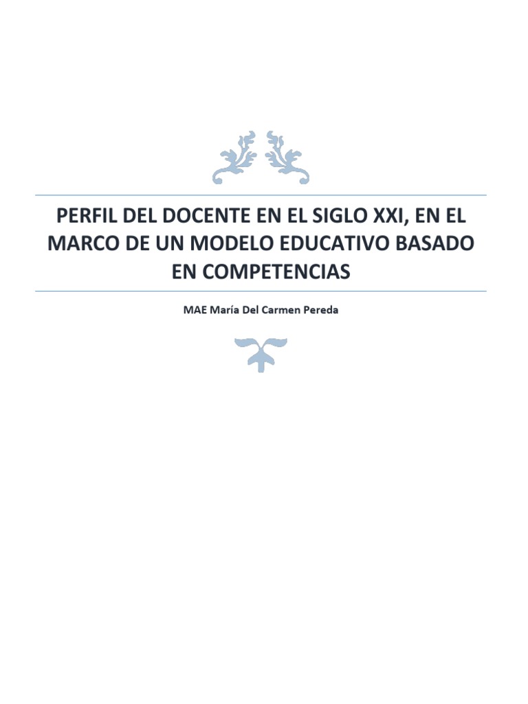 Perfil Del Docente en El Siglo Xxi | PDF | Maestros | Aprendizaje