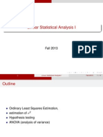 Linear Statistical Analysis I: Fall 2013