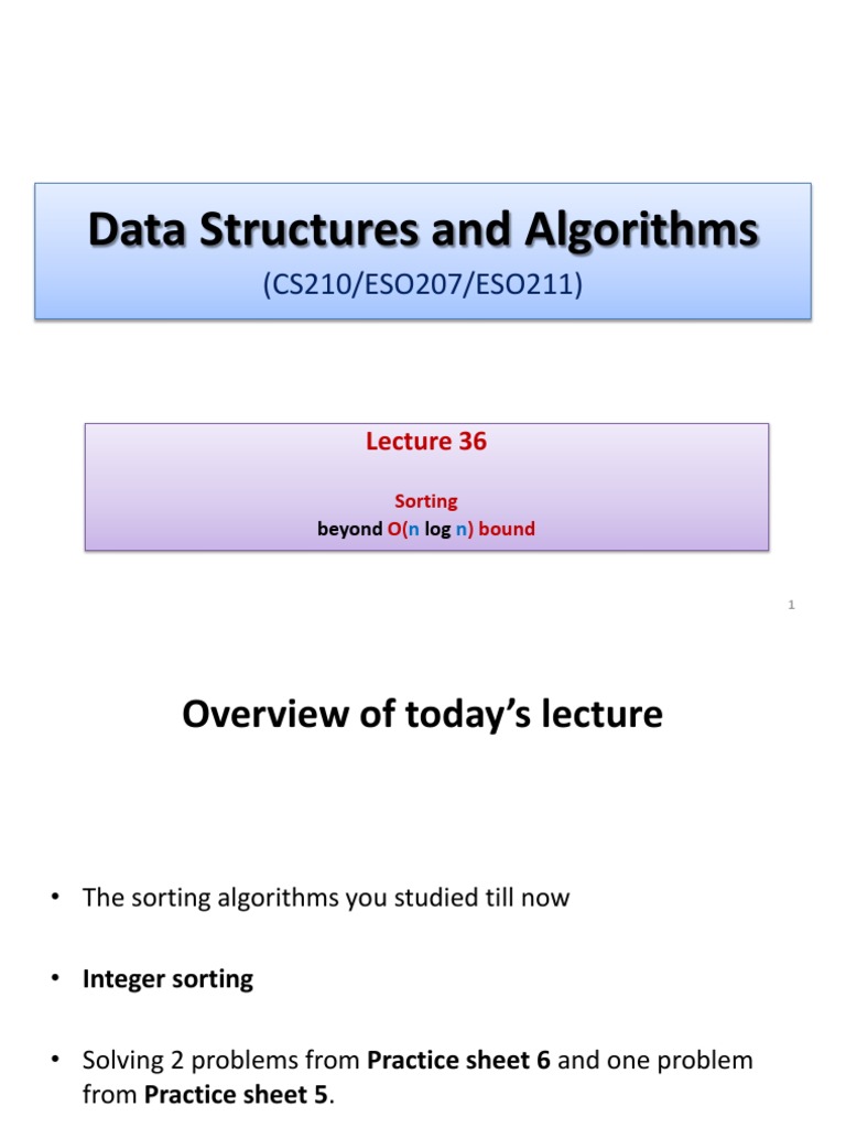 Data Structures and Algorithms: (CS210/ESO207/ESO211) | PDF | Time ...