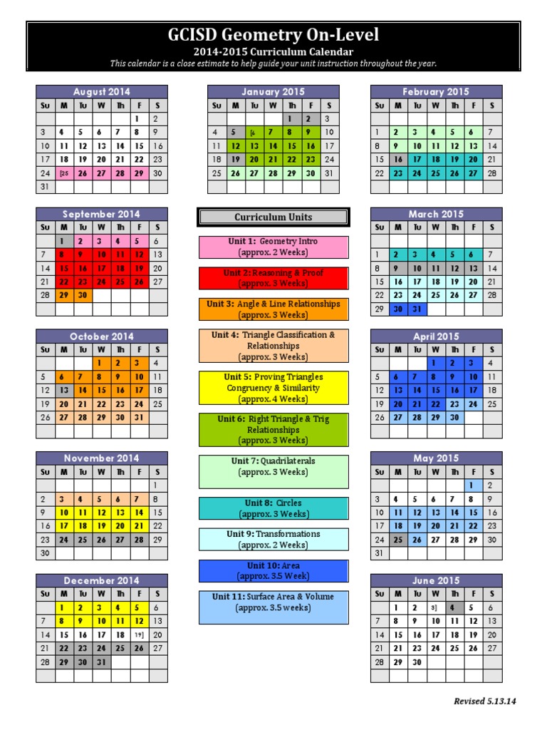 14 15 Geometry Calendar | PDF