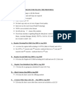 Guideline For Filling The Proforma