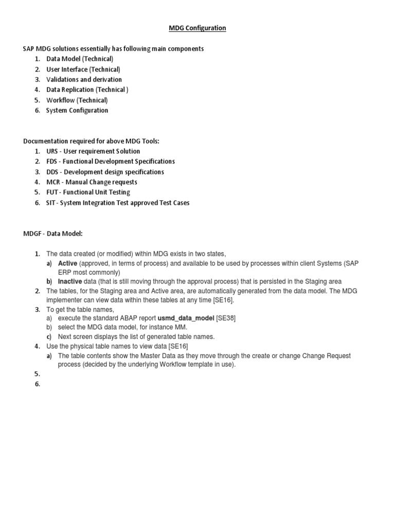 MDG Configuration Ver | PDF | Computers | Technology & Engineering