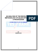 AN ANALYSIS OF THE RECRUITMENT METHODOLOGY OF SALES OFFICERS IN A PRIVATE BANK