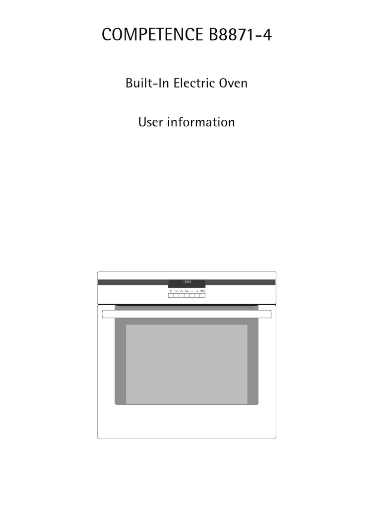 AEG Electric Oven B88714 PDF Baking Grilling