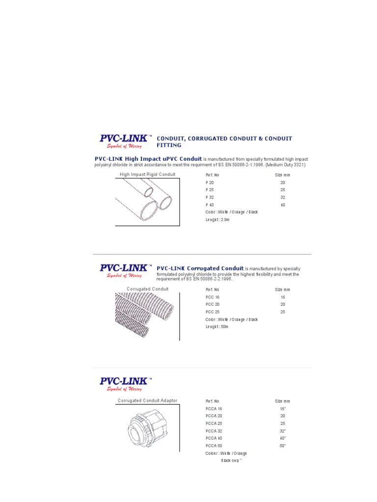 High Impact & Corrugated PVC Conduits | PDF | Home & Garden ...