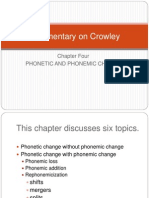 Commentary On Crowley: Chapter Four Phonetic and Phonemic Change
