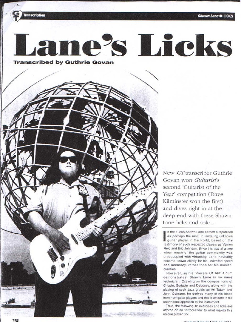Shawn Lane Lane's Licks (By Guthrie Govan) PDF PDF