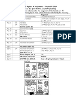 Advanced Algebra A Assignments - Prystalski 2014