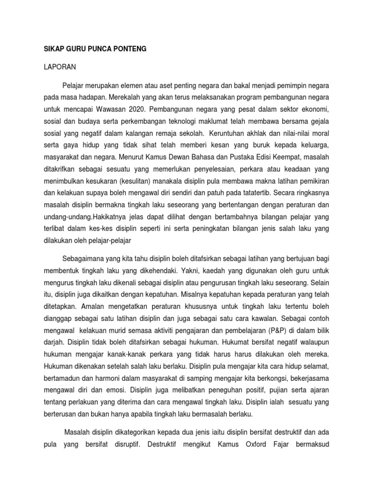 Sikap Guru Punca Ponteng 1 Pdf