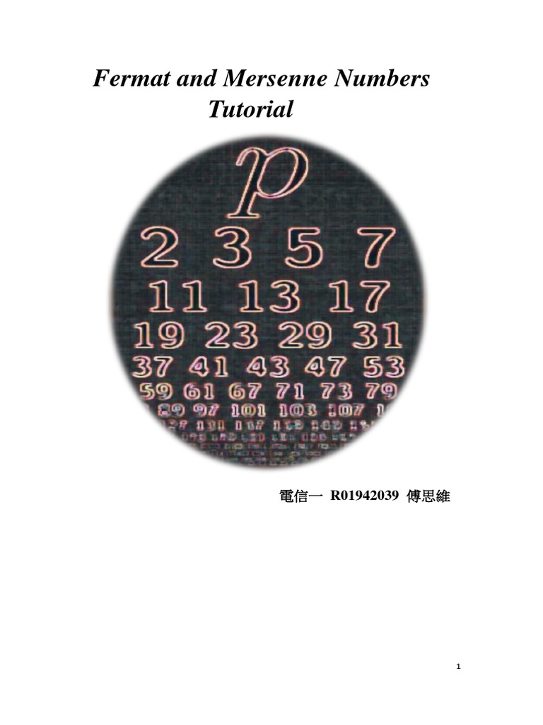 Fermat and Mersenne Numbers | PDF | Teaching Methods & Materials
