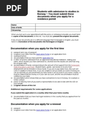 Checklist Student