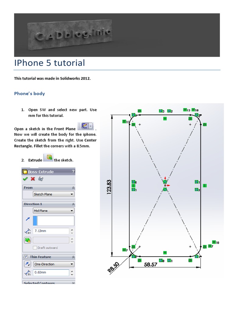 SolidWorks iPhone 5 Design Tutorial | PDF | I Phone | Camera