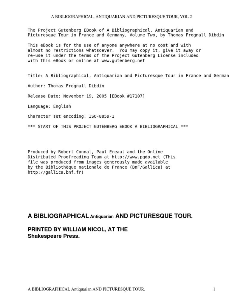 A Bibliographical Antiquarian And Picturesque Tour In France And Germany Volume Two By Dibdin Thomas Frognall 1776 1847 Pdf Project Gutenberg Gothic Architecture