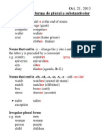 Plural Nouns / Forma de Plural A Substantivelor: Class 4 Oct. 21, 2013