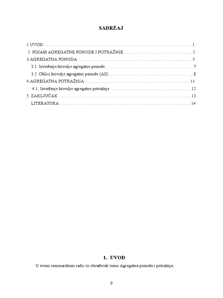 Agregatna Ponuda I Potražnja | PDF