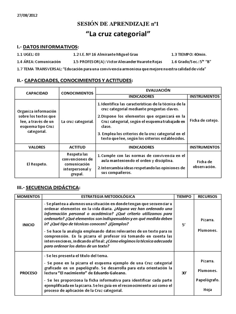 Cruz Esquematica Pdf Informacion Salon De Clases