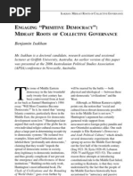 Engaging "Primitive Democracy," Mideast Roots of Collective Governance  - Benjamin Isakhan