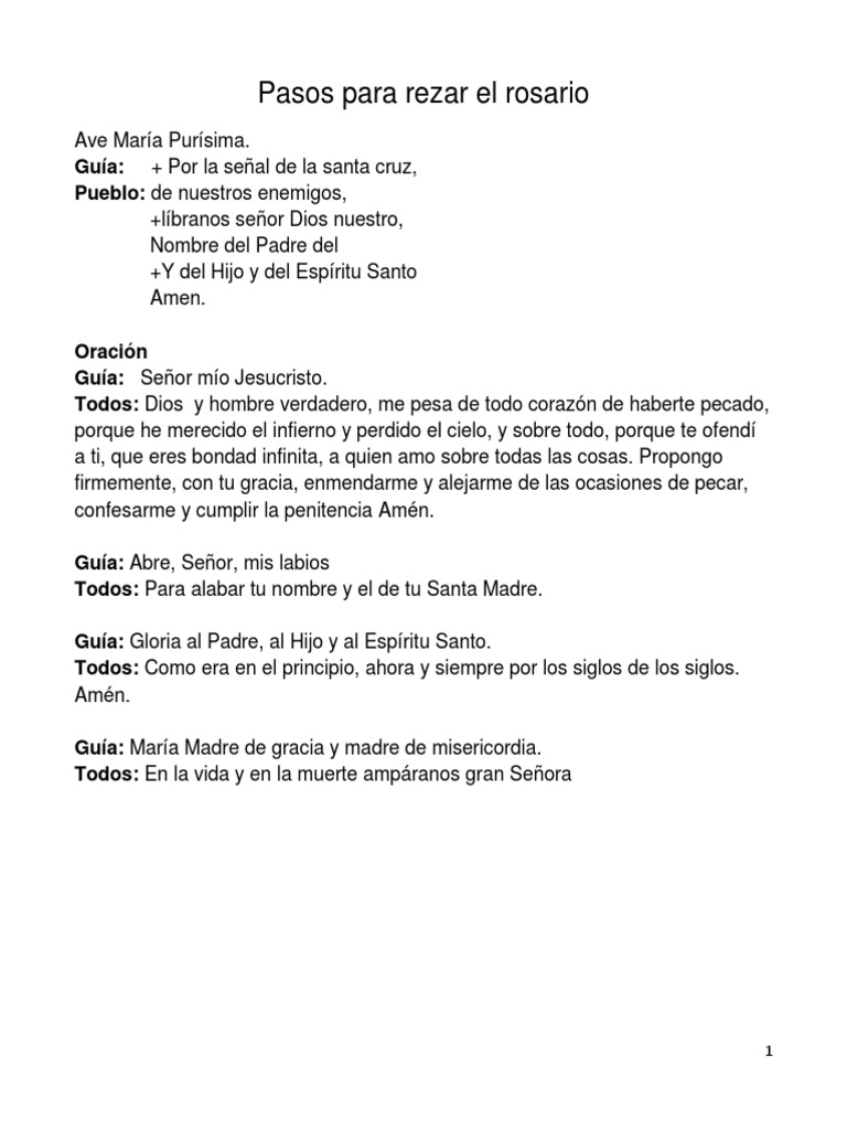 Pasos para Rezar El Rosario | PDF | María, madre de Jesús | orador del ...
