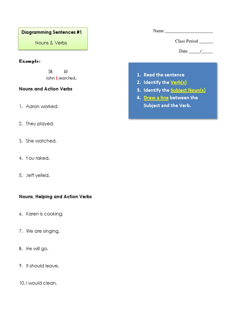 diagramming-sentences-practice-sheets-w-answers-adjective-verb