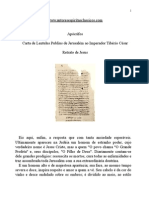 Apócrifos - Carta de Lentulus Publius de Jerusalém Ao Imperador Tíbérío César