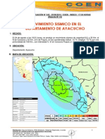 Reporte de Indeci #545 - Movimiento Sismico en Ayacucho Situación 25-08-2014
