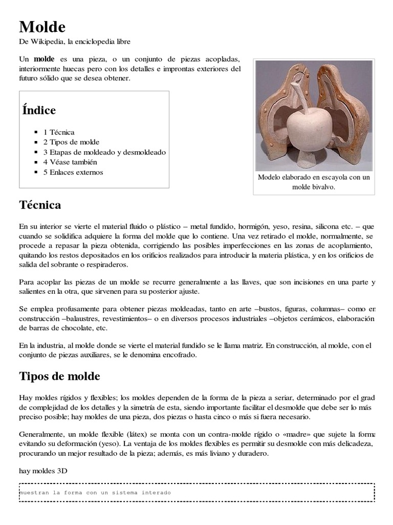 Qué es un molde y sus tipos | PDF | El plastico | Procesos industriales