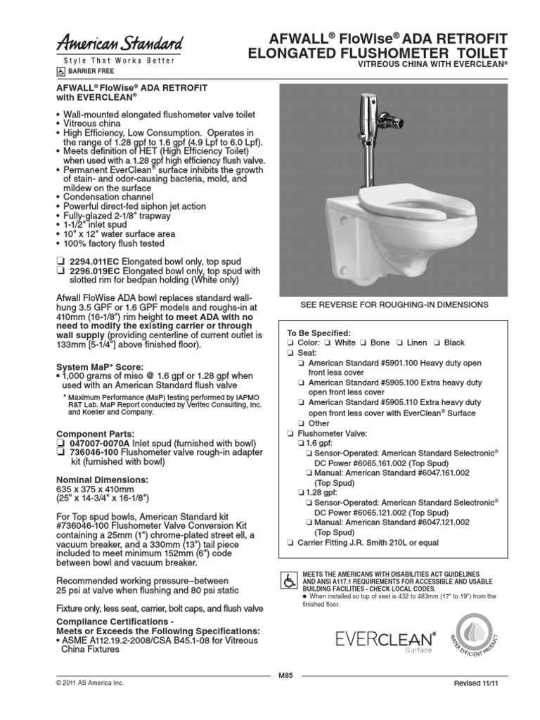 American Standard 3695.001 Water Closet
